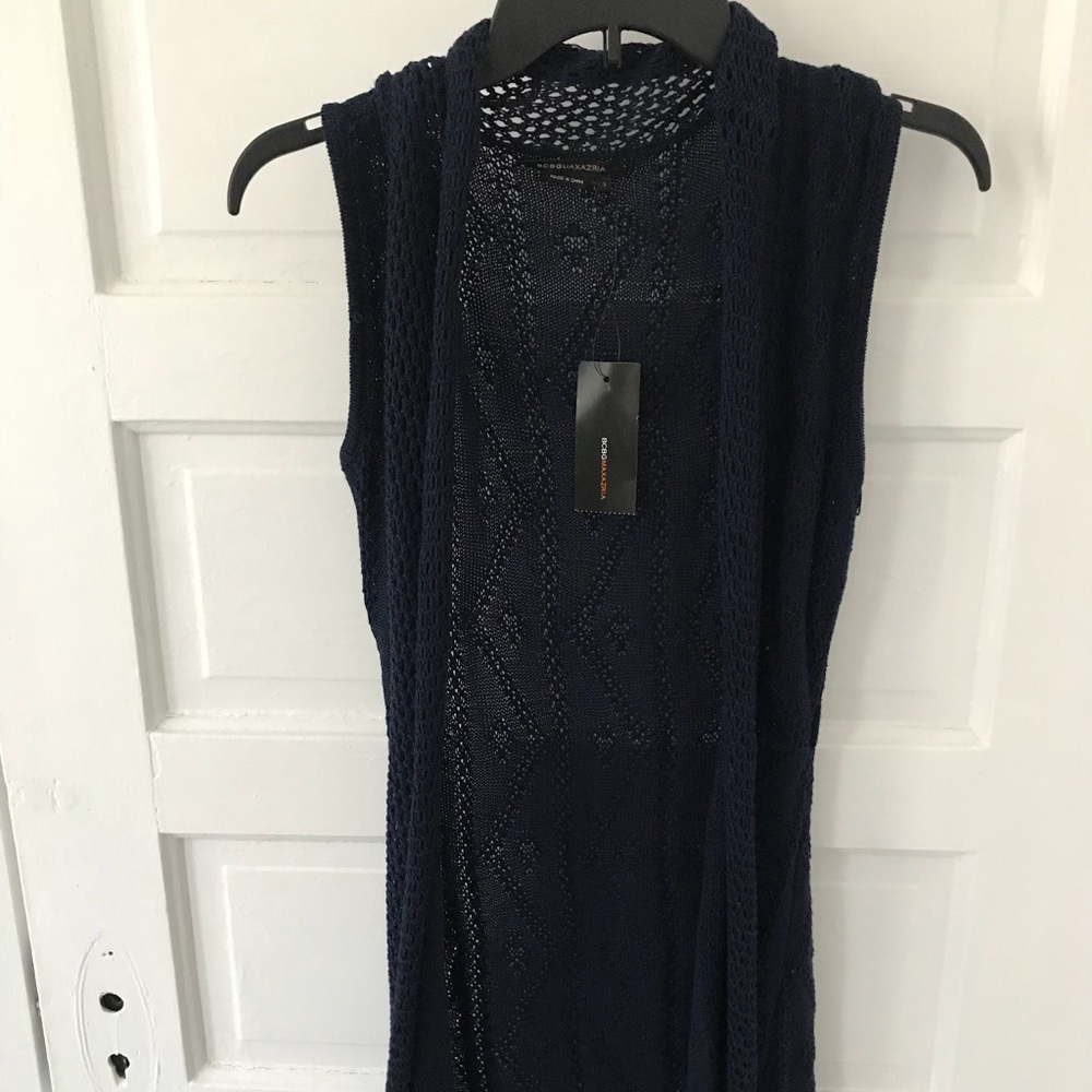 BCBG Navy long vest